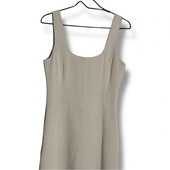 Joie Cream Sleeveless A-Line Square Neck Soft Fit & Flare Midi Dress - Picture 12 of 15